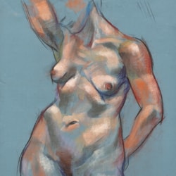 Nude • 24 x 18 inches, pastel and oil on toned paper
