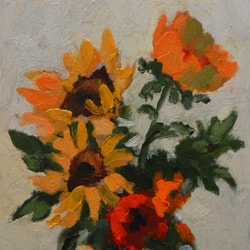 Sunflowers • 10 x 8 inches, oil on panel